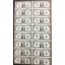 UNITED STATES OF AMERICA 1981 . ONE 1 DOLLAR BANKNOTES . UNCUT SHEET OF 16
